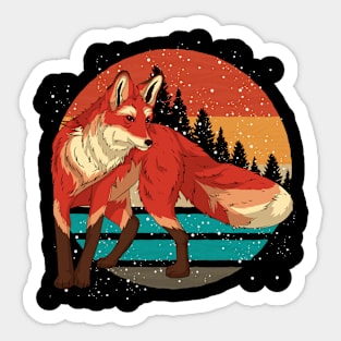 Wildlife Fox Lover Retro Forest Animal Fox Sticker